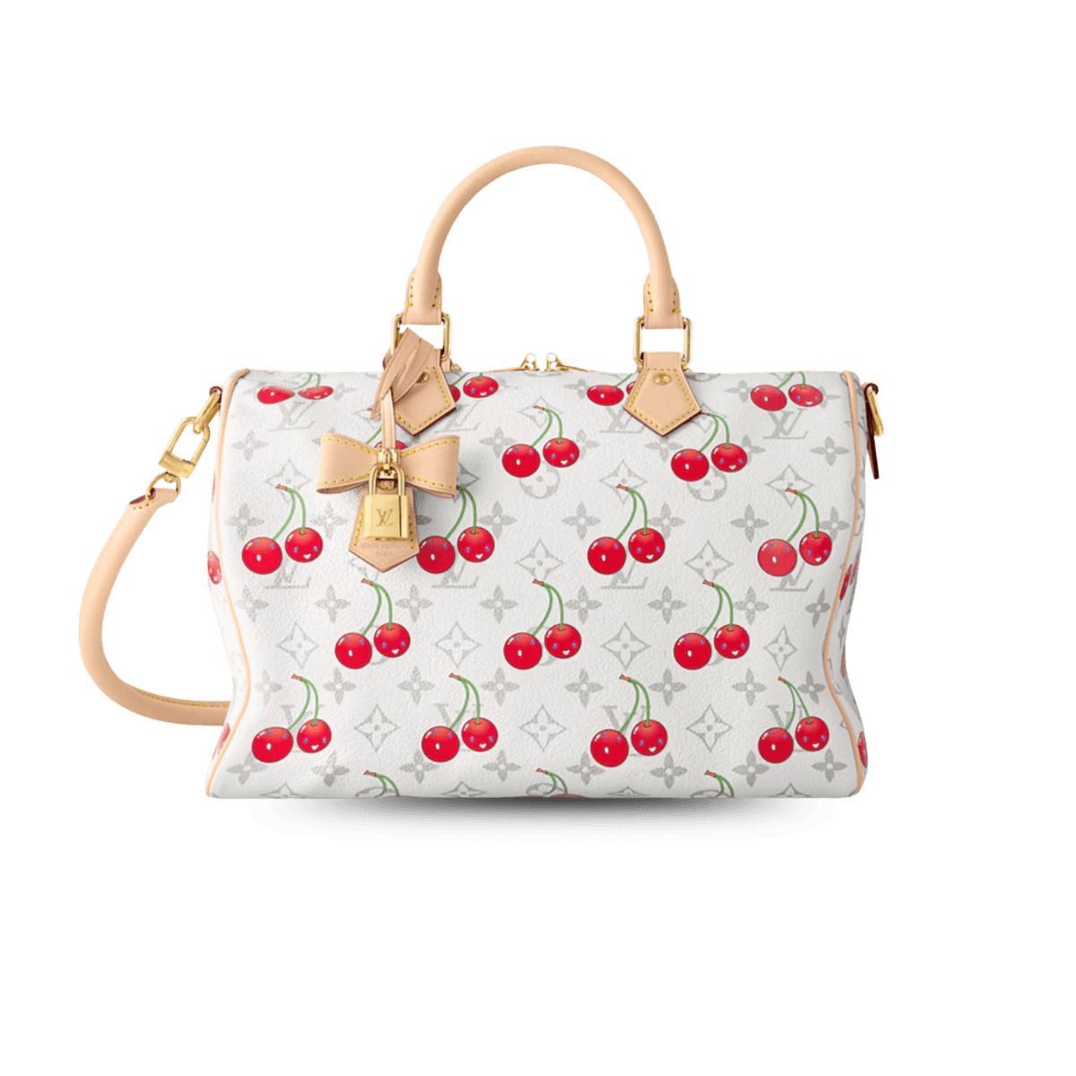 Louis Vuitton LV x TM Speedy Soft Bandouliere 30 Top Handle Bag 11.8in/ 30cm White Gold Hardware For Women M14238