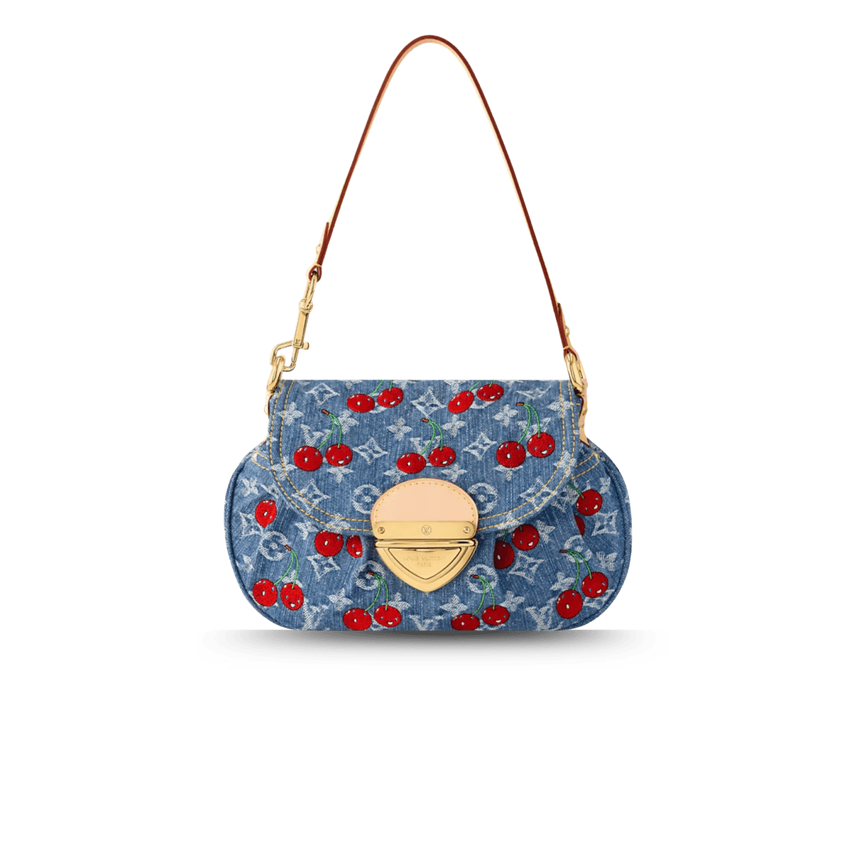 Louis Vuitton LV x TM Sunset Monogram Shoulder Bag 10.6in/ 27cm Cherry Denim For Women M13680