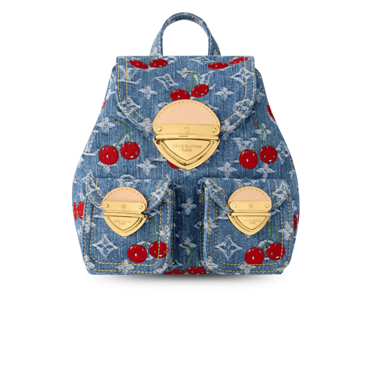 Louis Vuitton LV x TM Venice NM Backpack 10.2in/ 26cm Monogram Cherry Denim Gold Hardware For Women M13679