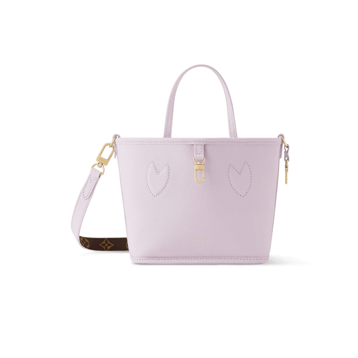 Louis Vuitton Neverfull Bandouliere Inside Out BB Tote Bag 10.4in/ 26cm Misty Lilac Gold Hardware For Women M25656