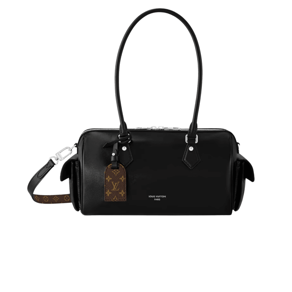 Louis Vuitton Speedy Cargo Vibe Top Handle Bag 11in/ 28cm Black Silver Hardware For Women M12934