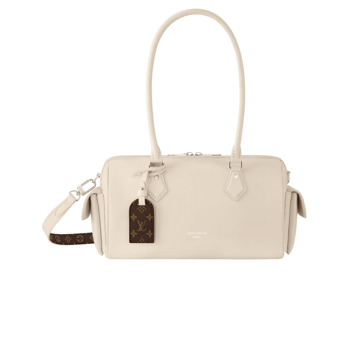 Louis Vuitton Speedy Cargo Vibe Top Handle Bag 11in/ 28cm Vanille Silver Hardware For Women M12965