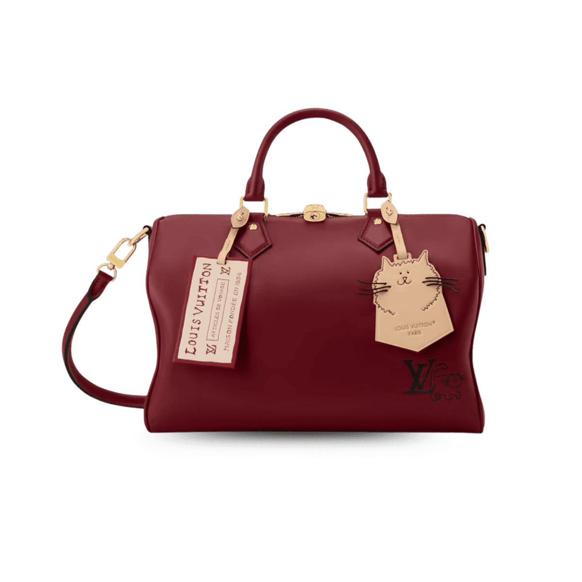 Louis Vuitton Speedy Soft 30 Top Handle Bag 11.8in/30cm Plum Gold Hardware For Women M25766