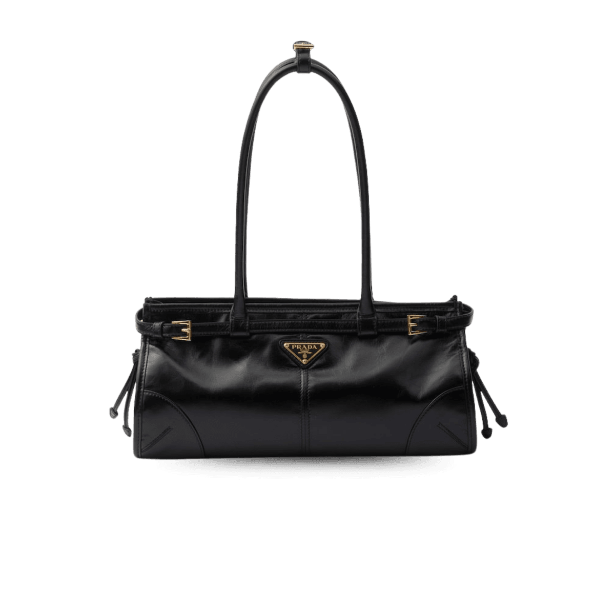 Sac à épaule moyen Prada Bonnie 13 po/ 32 cm Matériel en or noir 1BA426 2CYR F0002 V MOO