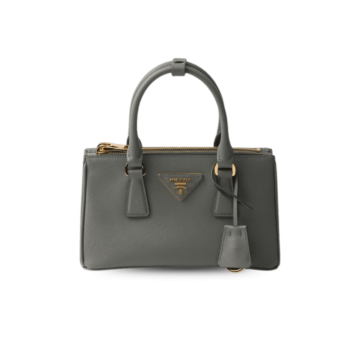 Sac à poignées de haute qualité Prada Galleria Mini 8.3in/ 21cm Slate Gray Saffiano Or Hardware pour femmes 1BA916 NZV F0480 V EOO