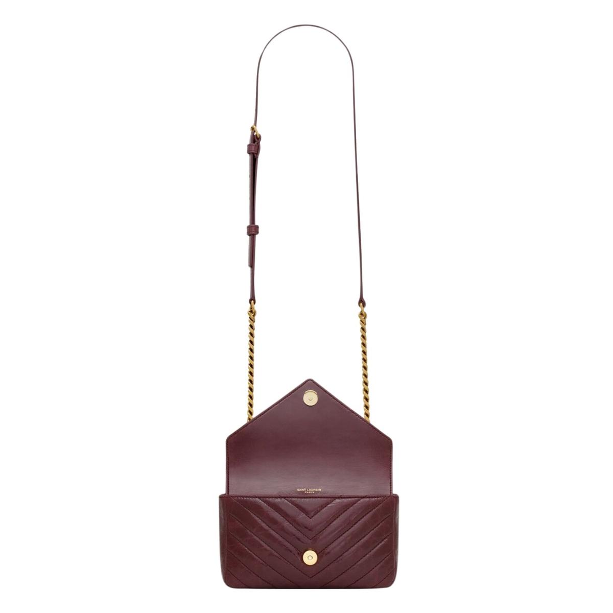 Saint Laurent College Mini Top Handle Bag 7.9in/ 20cm Deep Hot Wine Bronze Hardware For Women 779430DZH076193
