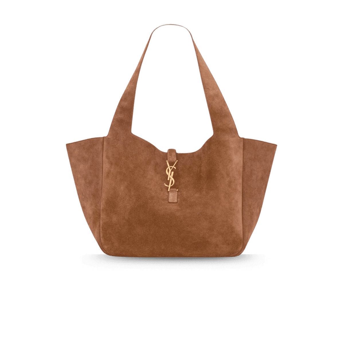 Saint Laurent LE 5 A 7 Bea Tote Bag 19.7in/ 50cm Caramel Cognac Suede Gold Hardware For Women 763435008IW2885