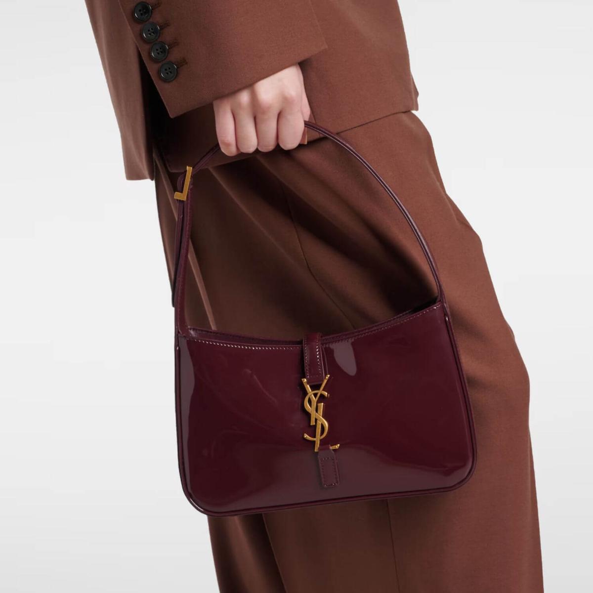 Saint Laurent Le 5 A 7 Shoulder Bag 9in/ 23cm Dark Red Wine Gold Hardware For Women 657228B870W6413