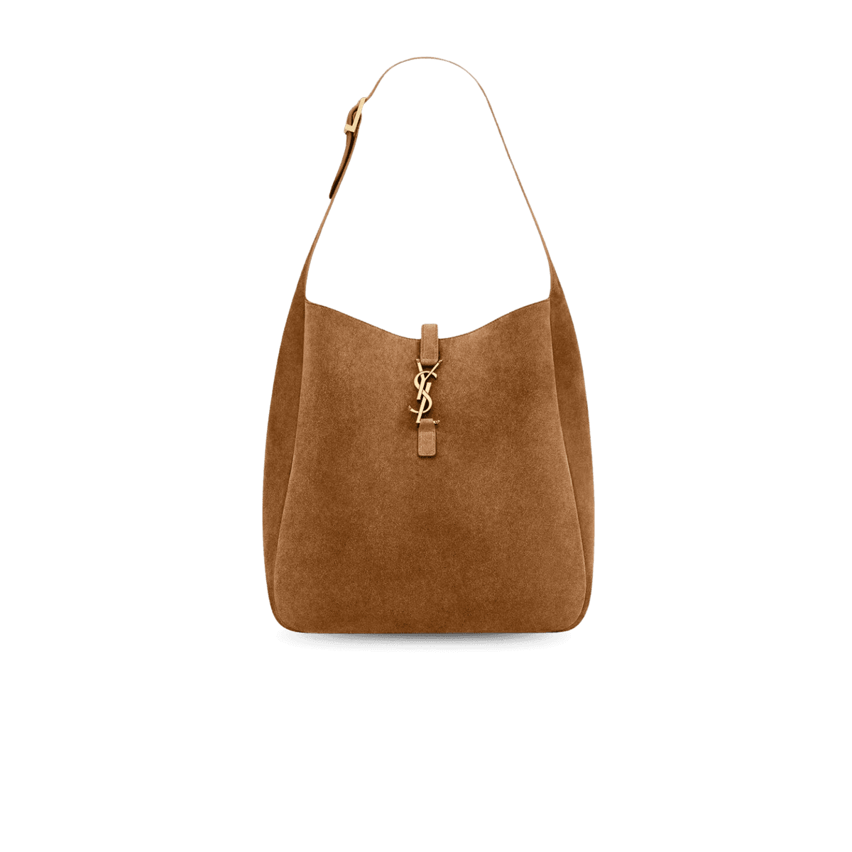 Saint Laurent LE 5 A 7 Supple Large Hobo Bag 11.8in/ 30cm Caramel Cognac Suede Gold Hardware For Women 8505451U80W2916