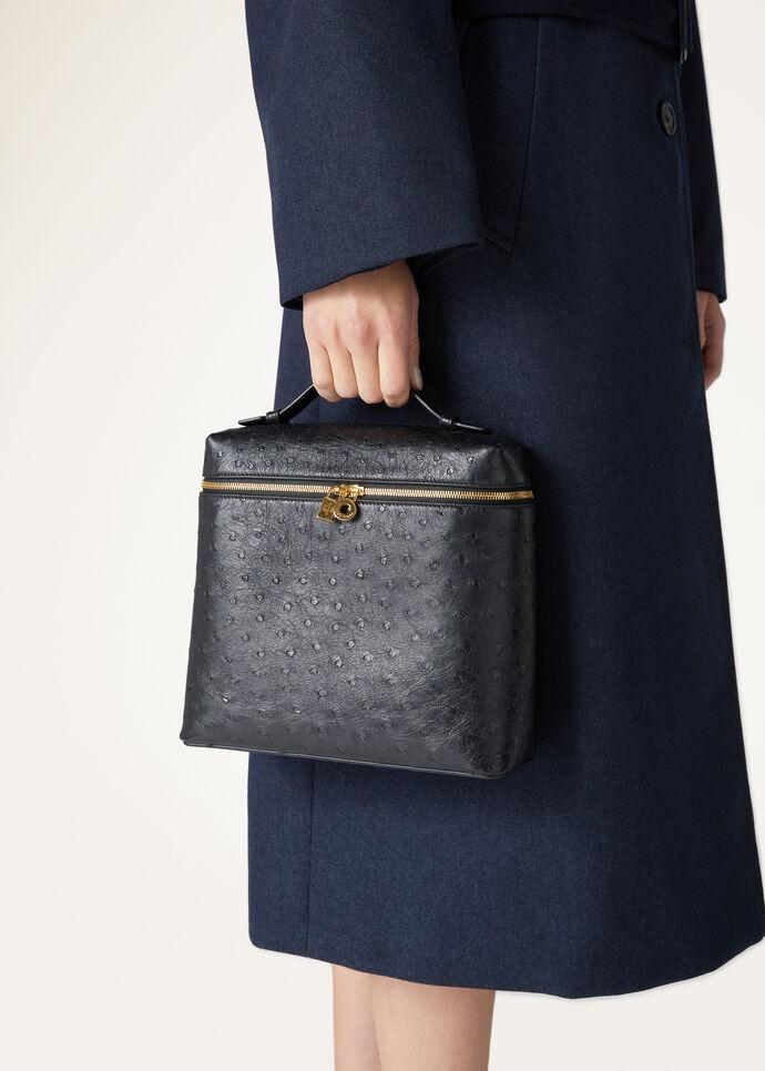 Loro Piana Extra Pocket L23.5 Backpack 9.1in/ 23cm Black Gold Hardware For Women FAN4194 8000
