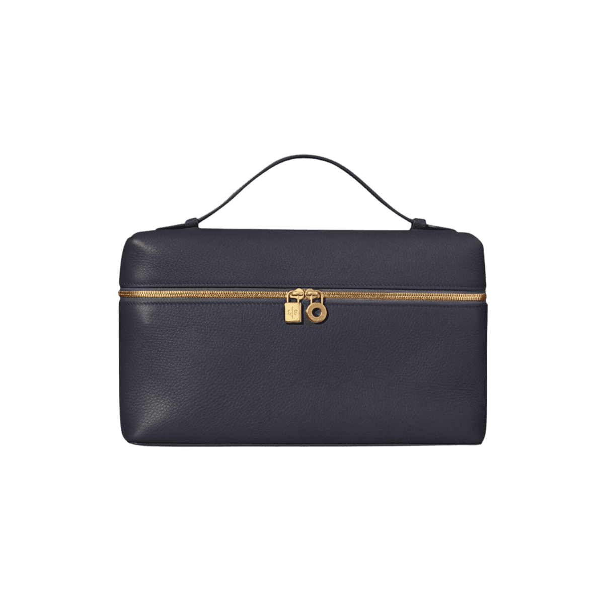 Loro Piana Extra Pocket L27 Top Handle Bag 10.6in/ 27cm Navy Blue Gold Hardware For Women FAN4043 W000