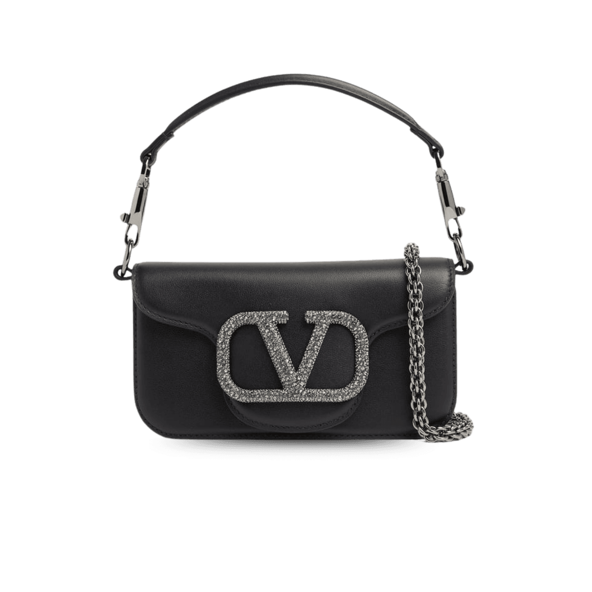 Valentino Garavani Loco Petit sac à épaule 7,9 po/ 20 cm Hardware Ruthenium noir pour femmes