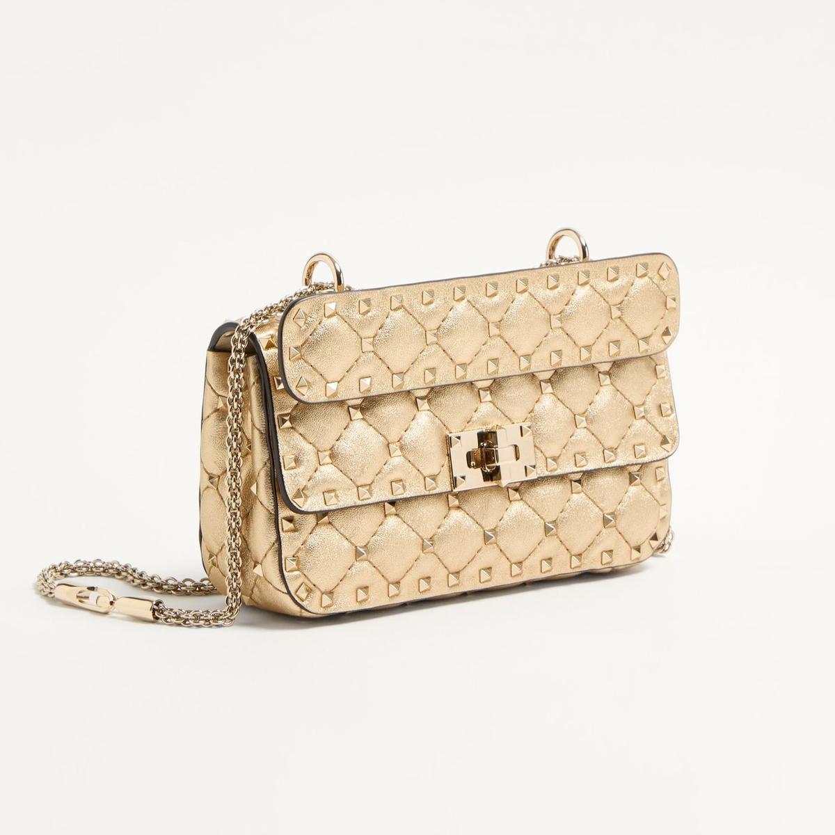 Valentino Garavani Rockstud Spike Petit sac transversal 7.9in/ 20cm Mékong Matériel platine pour femmes 7W2B0123IEW CES