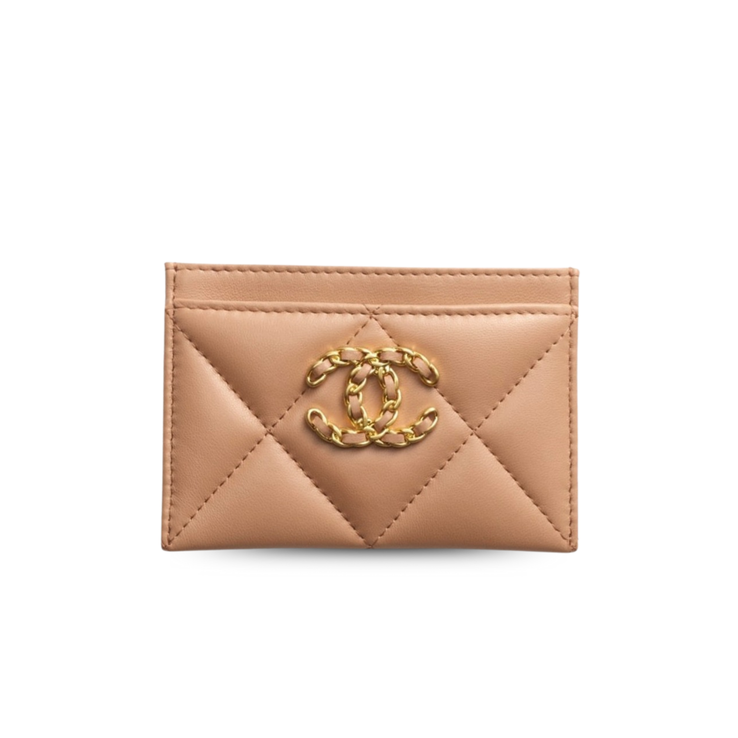 Chanel 19 Card Holder Dark Beige For Women 4.4in/11.2cm AP1167 B04852 NZG77