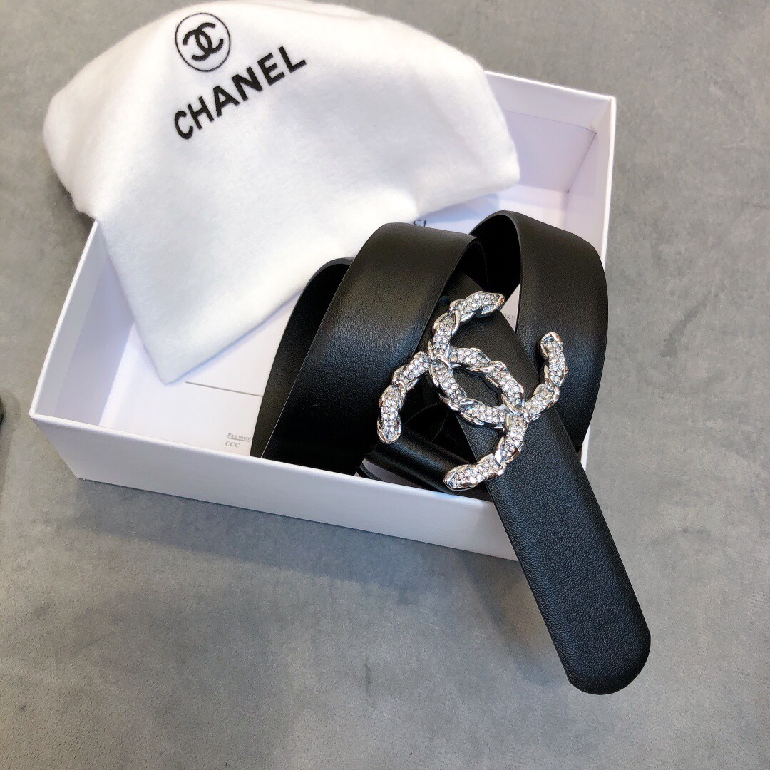 Chanel Double C Buckle 30mm Black For Women