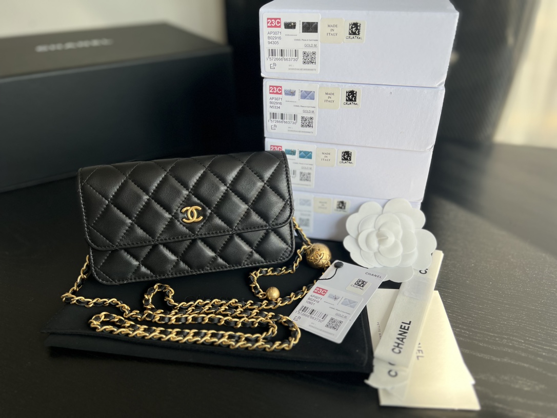 Chanel CC Wallet On Chain Bag Black For Women 6.7 in / 17 cm