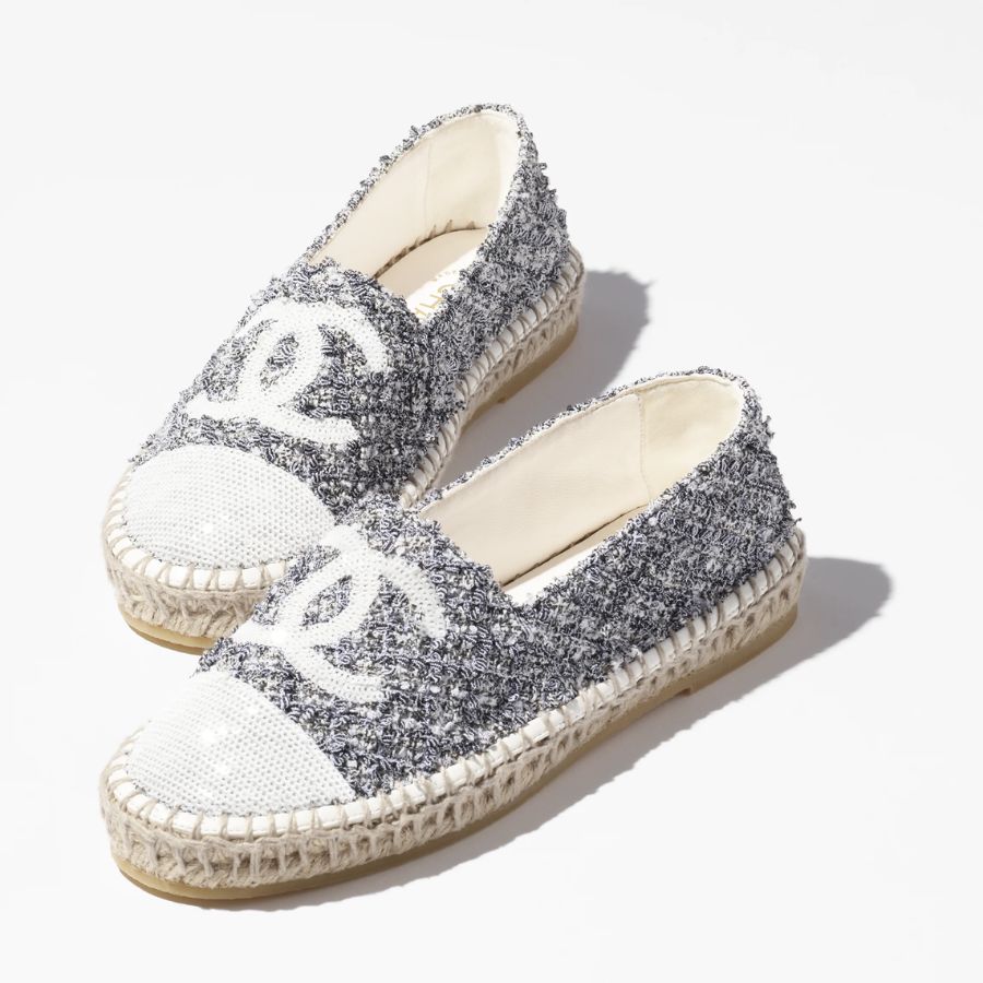 Chanel Espadrilles White/ Black For Women G45602 B16103 NW250