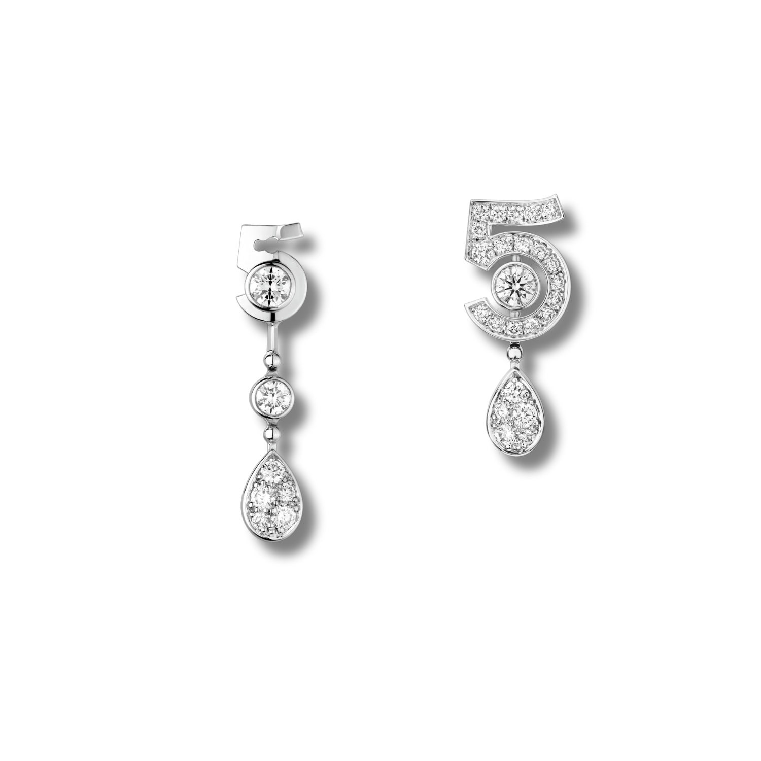 Chanel Eternal N°5 Transformable Earrings White Gold For Women J11992