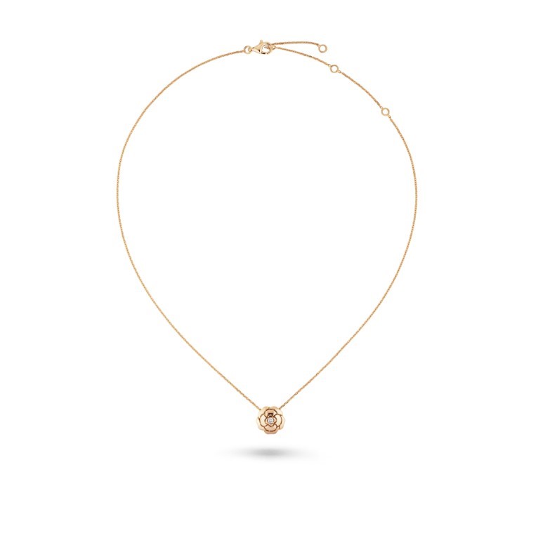Chanel Extrait De Camélia Necklace Rose Gold For Women J11660