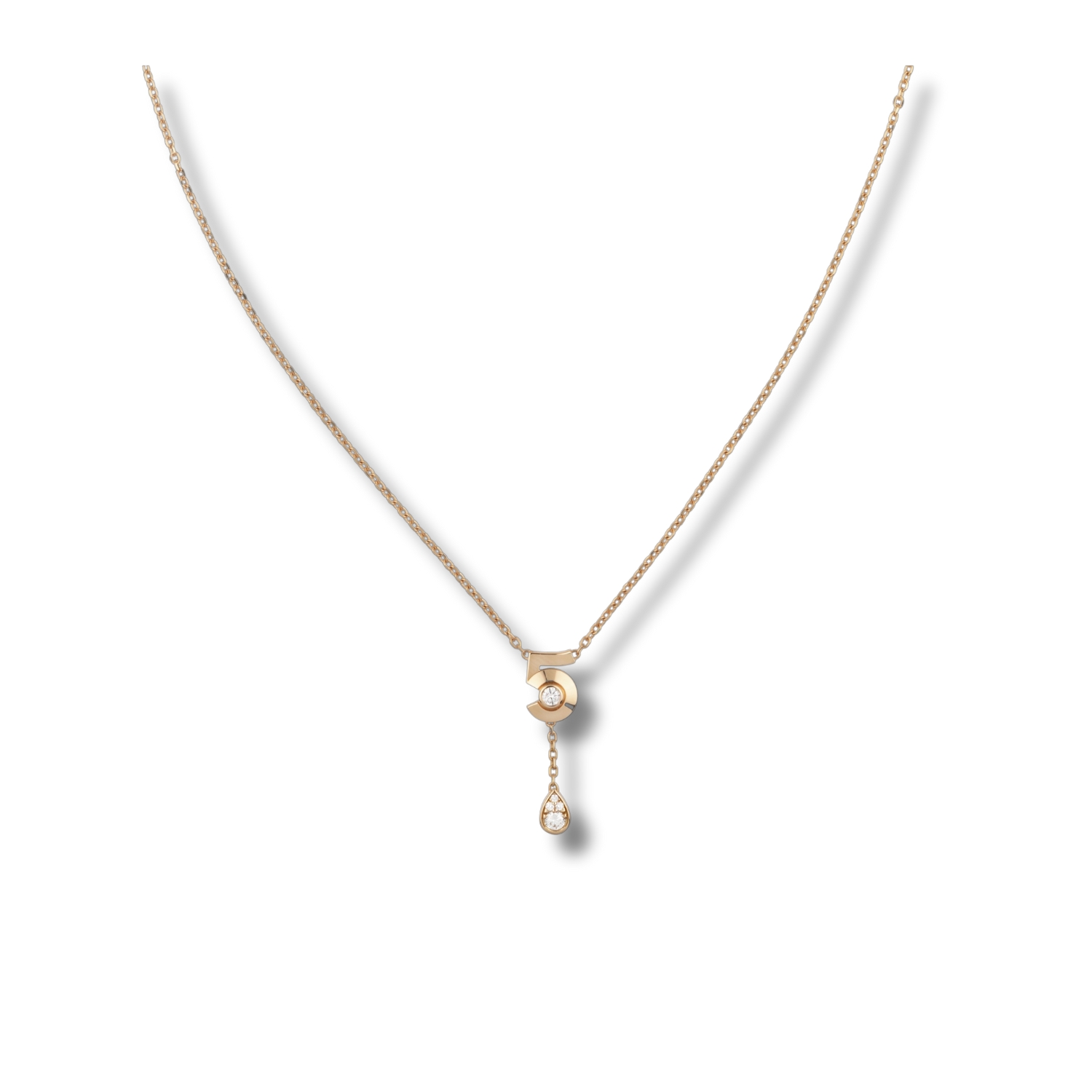 Chanel Extrait De N°5 Necklace Beige Gold For Women J12429