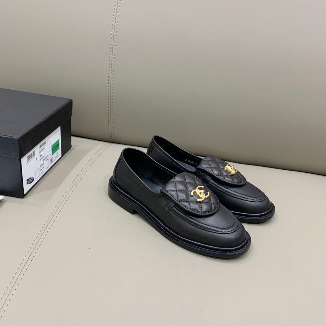 Chanel Loafers Black For Women, Women's Shoes G36646