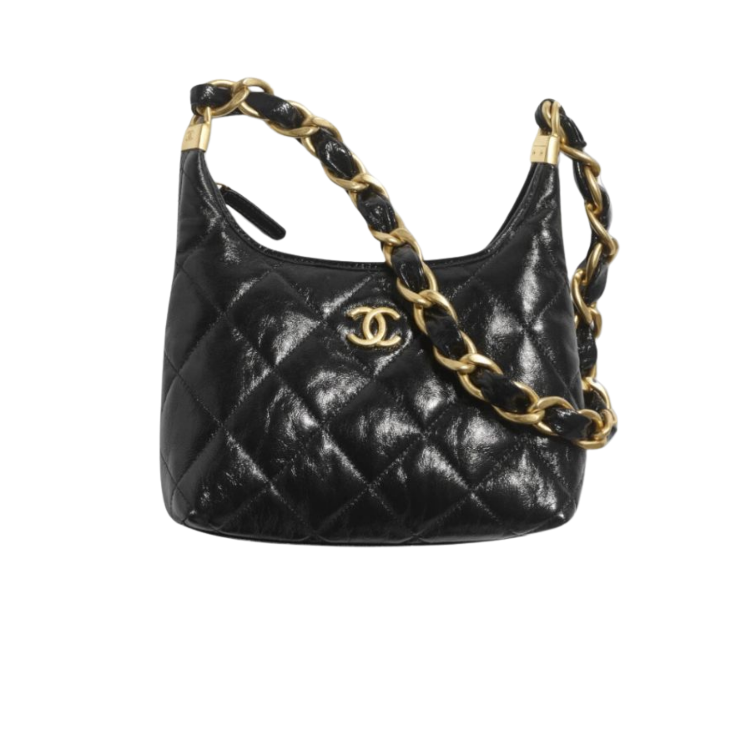 Chanel Hobo Small Bag 8.8in/ 22.5cm Black Gold Hardware For Women AS4922 B16897 94305