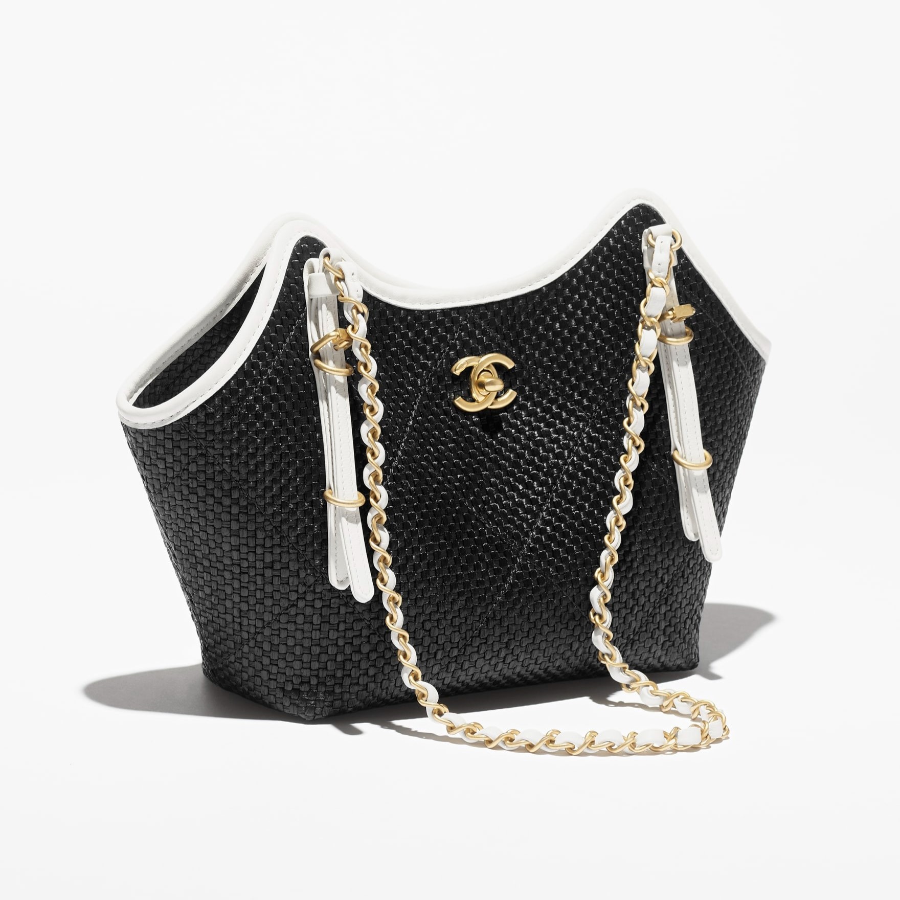 Chanel Small Shopping Bag Black Raffia For Women 11in/28cm AS6015-B22594-U5559