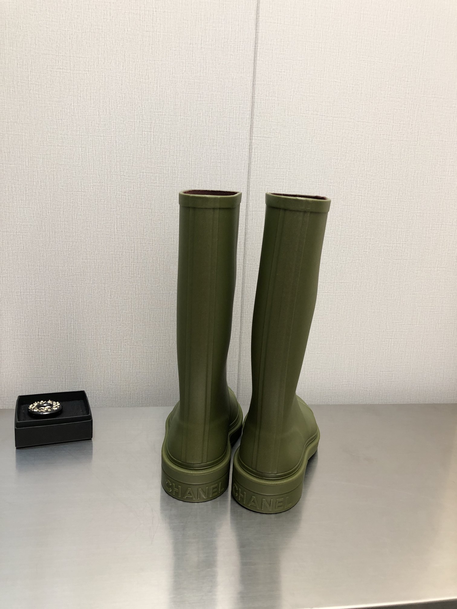 Chanel Women's Hight Boots Dark Green For Women