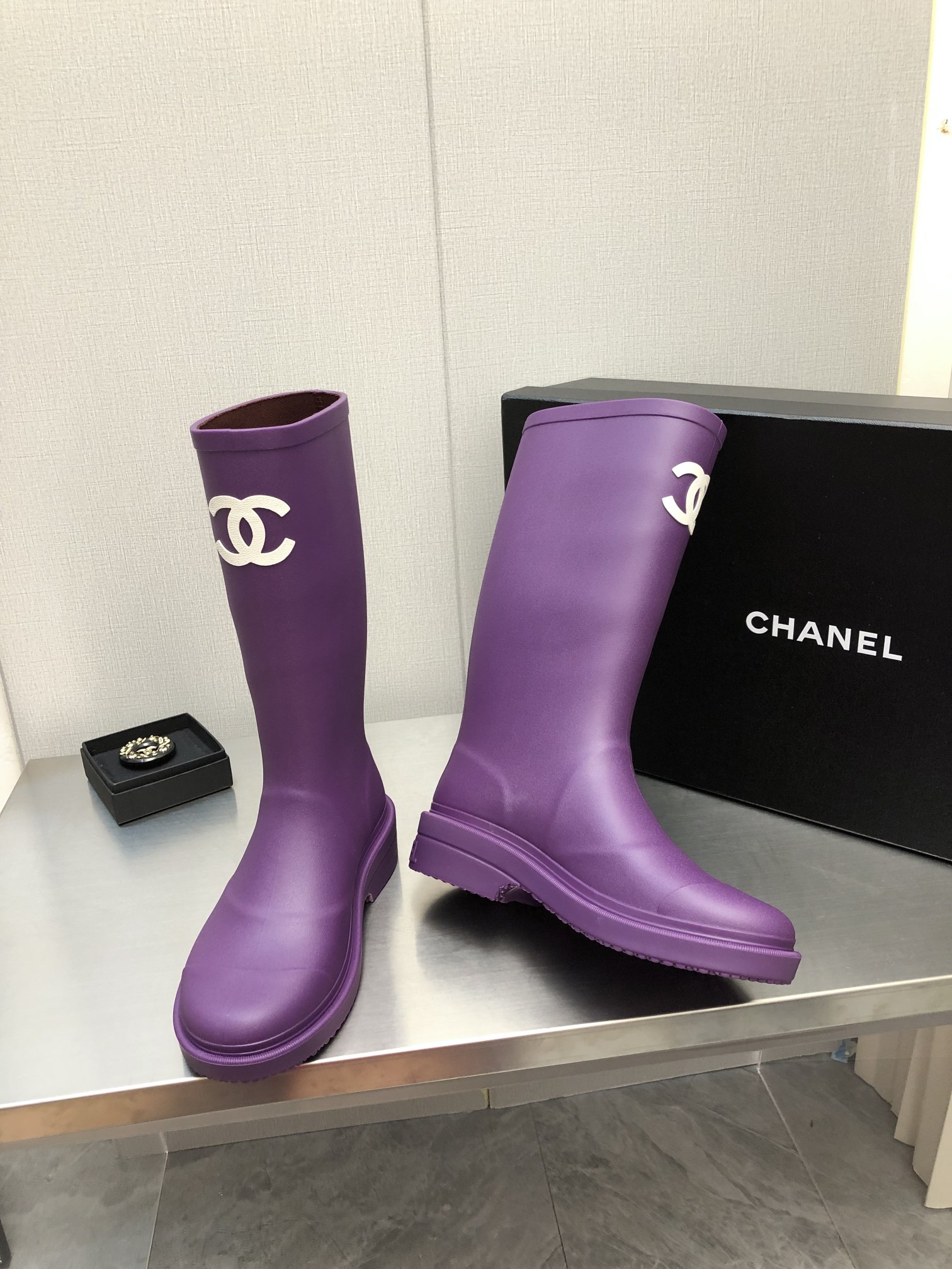 Chanel Women's Hight Boots Purple For Women