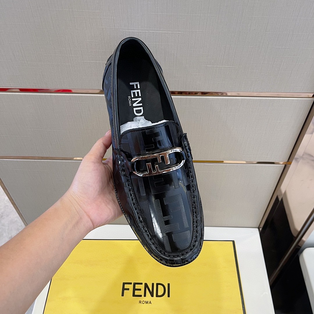 Fendi Domino Black Loafers For Men