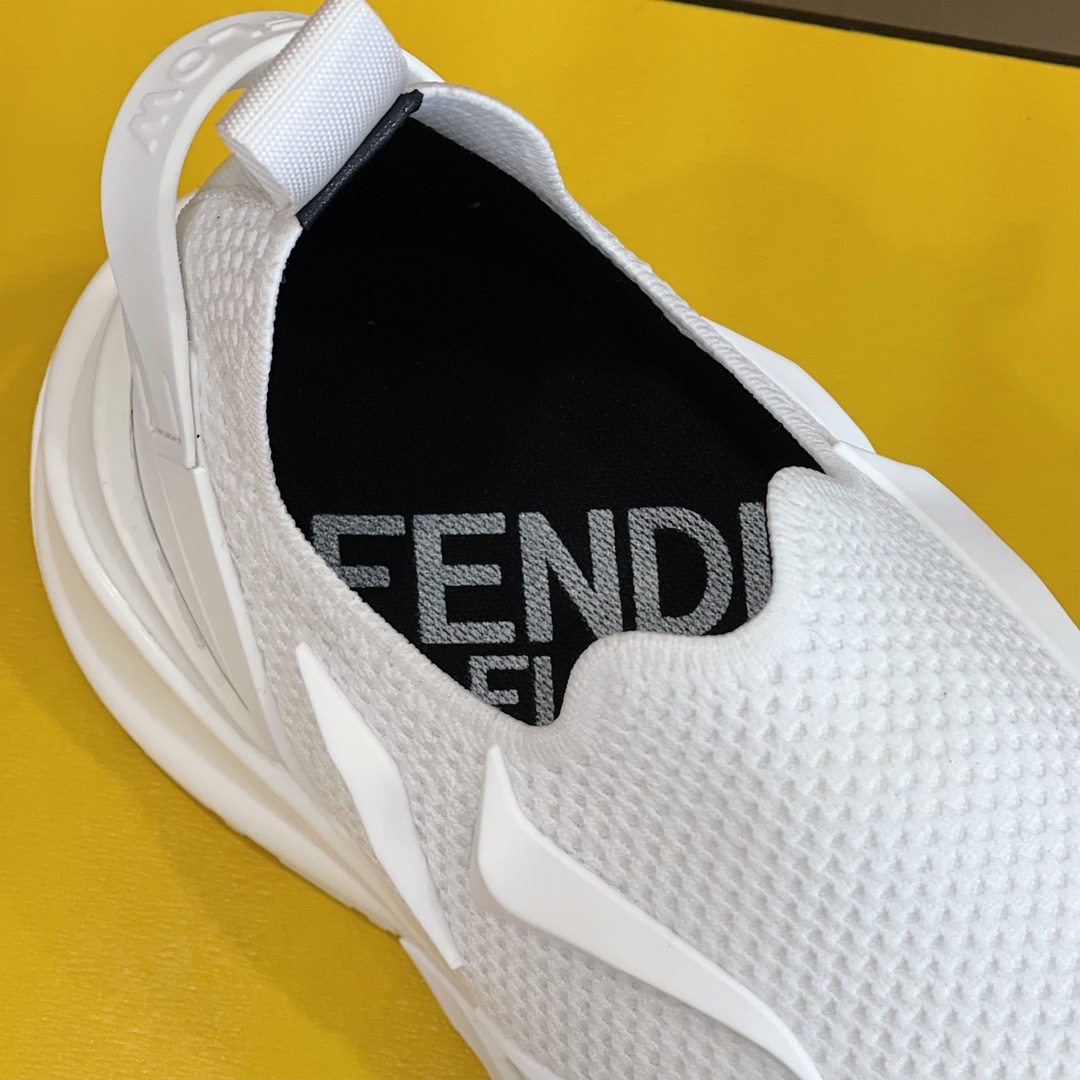 Fendi FD Flow Running Sneakers White For Men 7E1504AHI8F0V4D