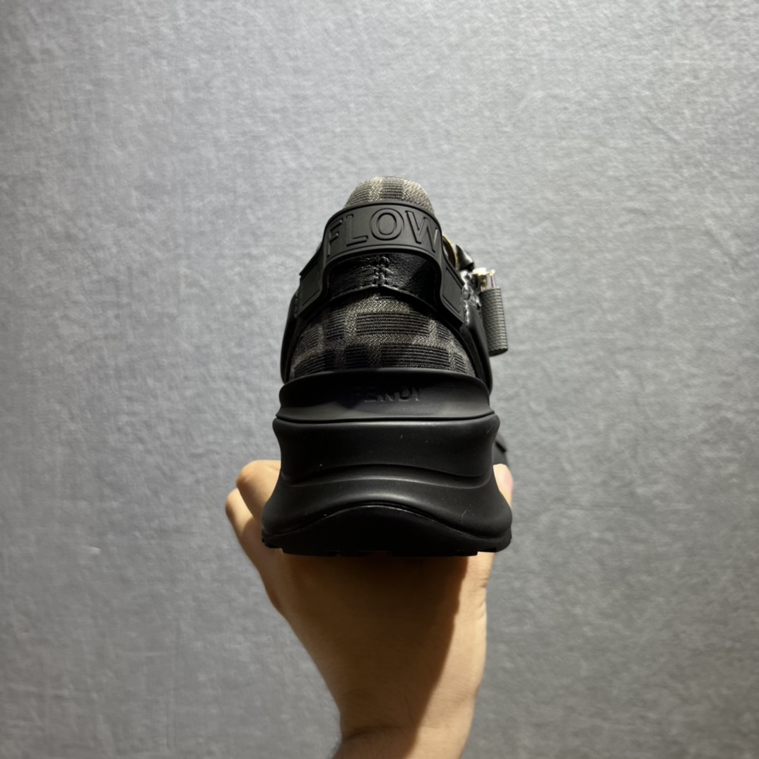 Fendi FD Flow Sneakers Black For Men 7E1392AJZHF1DV5