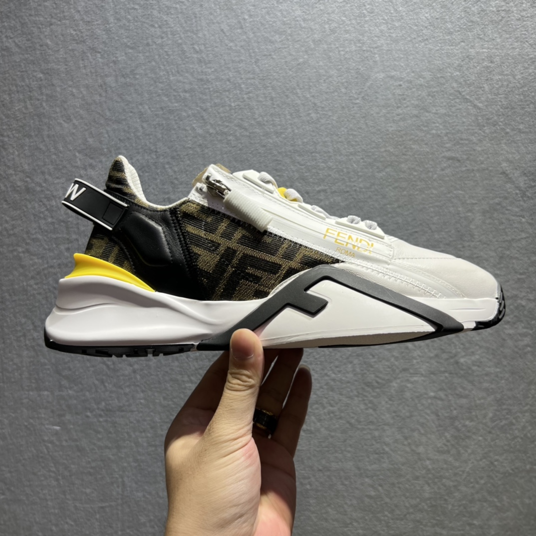 Fendi FD Flow Sneakers White For Men 7E1392AJZHF1HGR