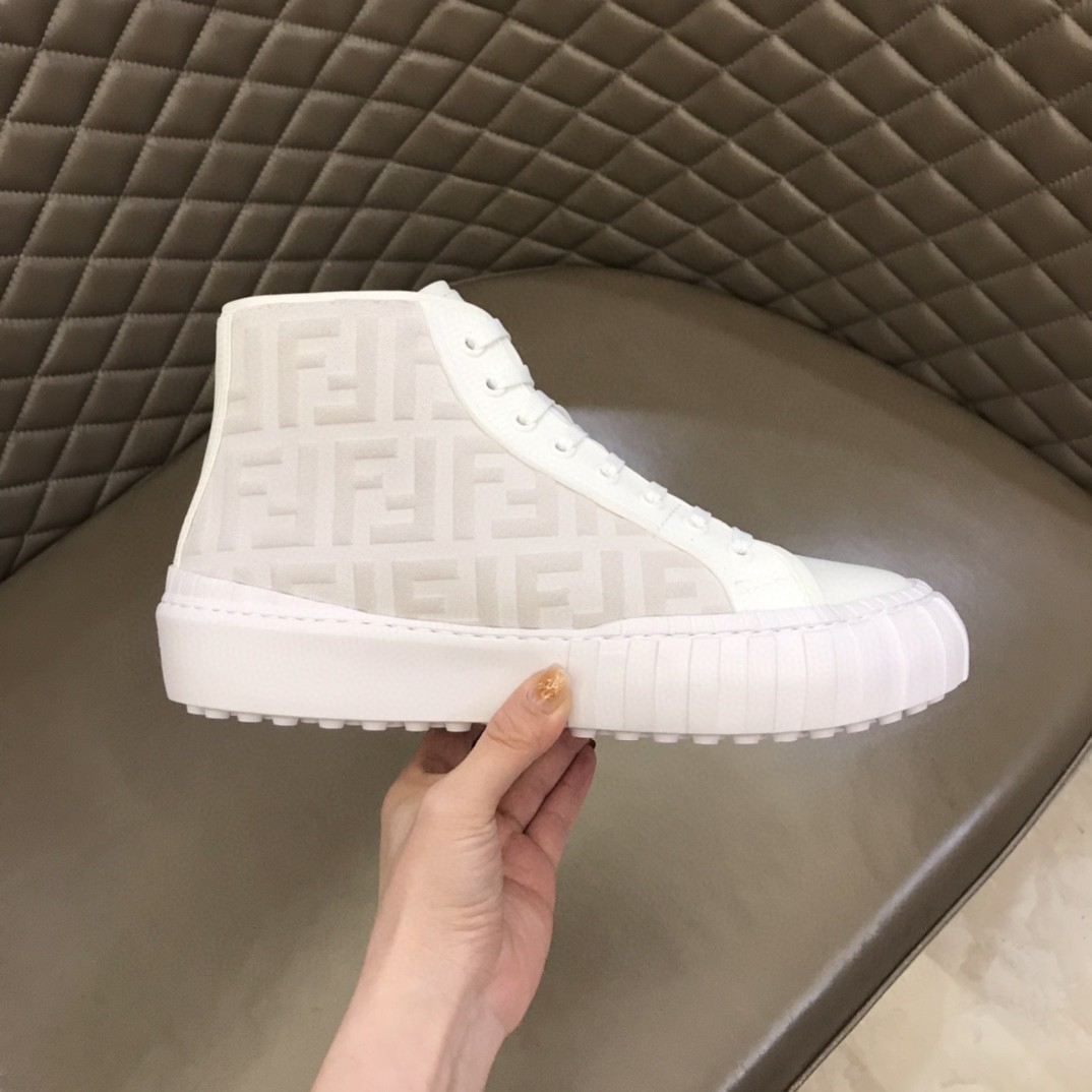 Fendi Flow High Tops Sneakers White For Men 7E1424