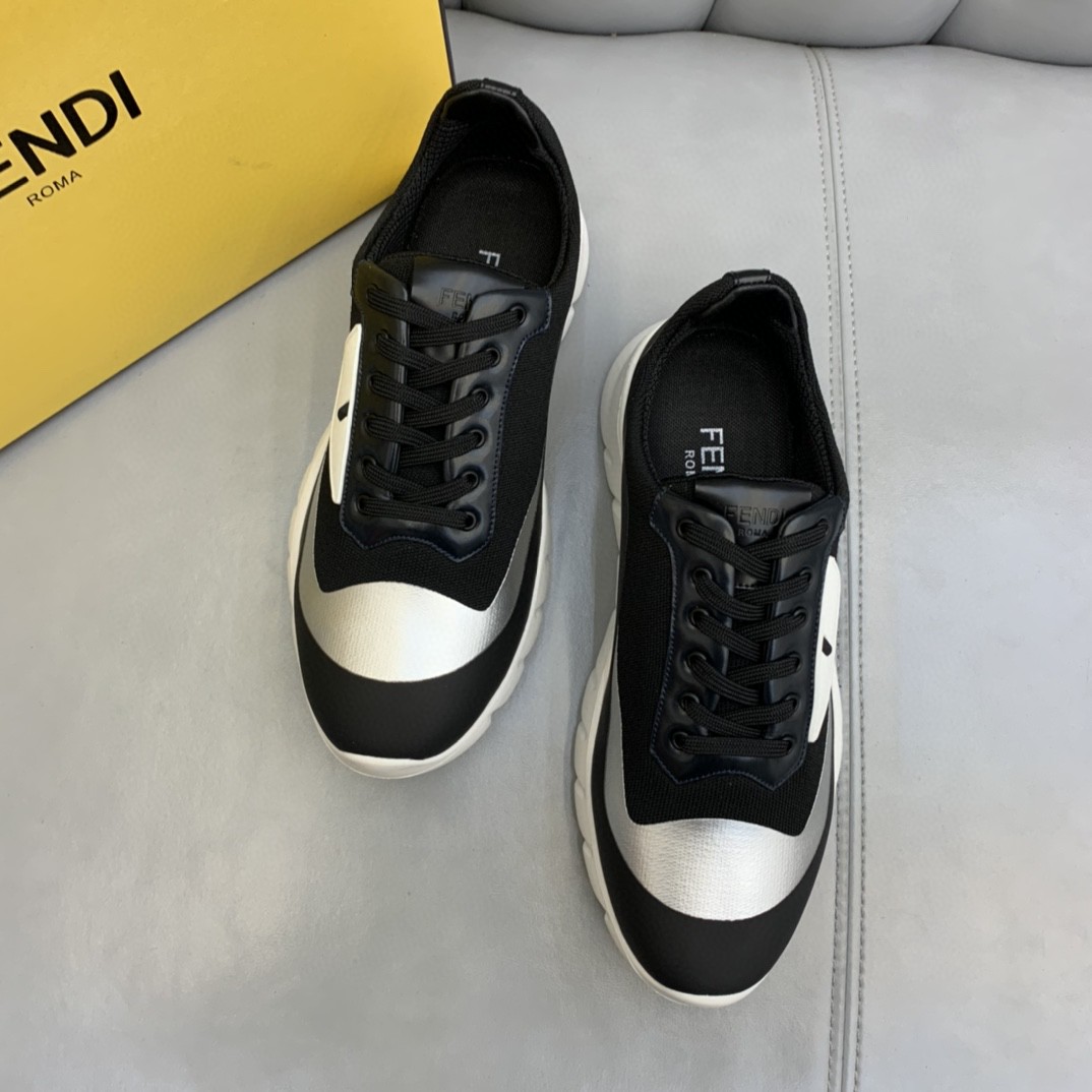 Fendi Force Low Tops Sneakers Black/Grey For Men