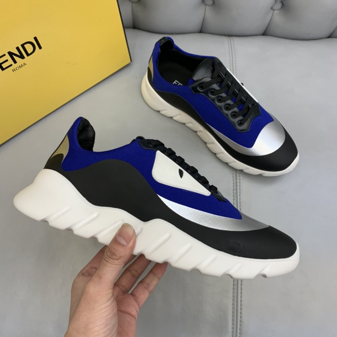 Fendi Force Low Tops Sneakers Blue/Grey For Men