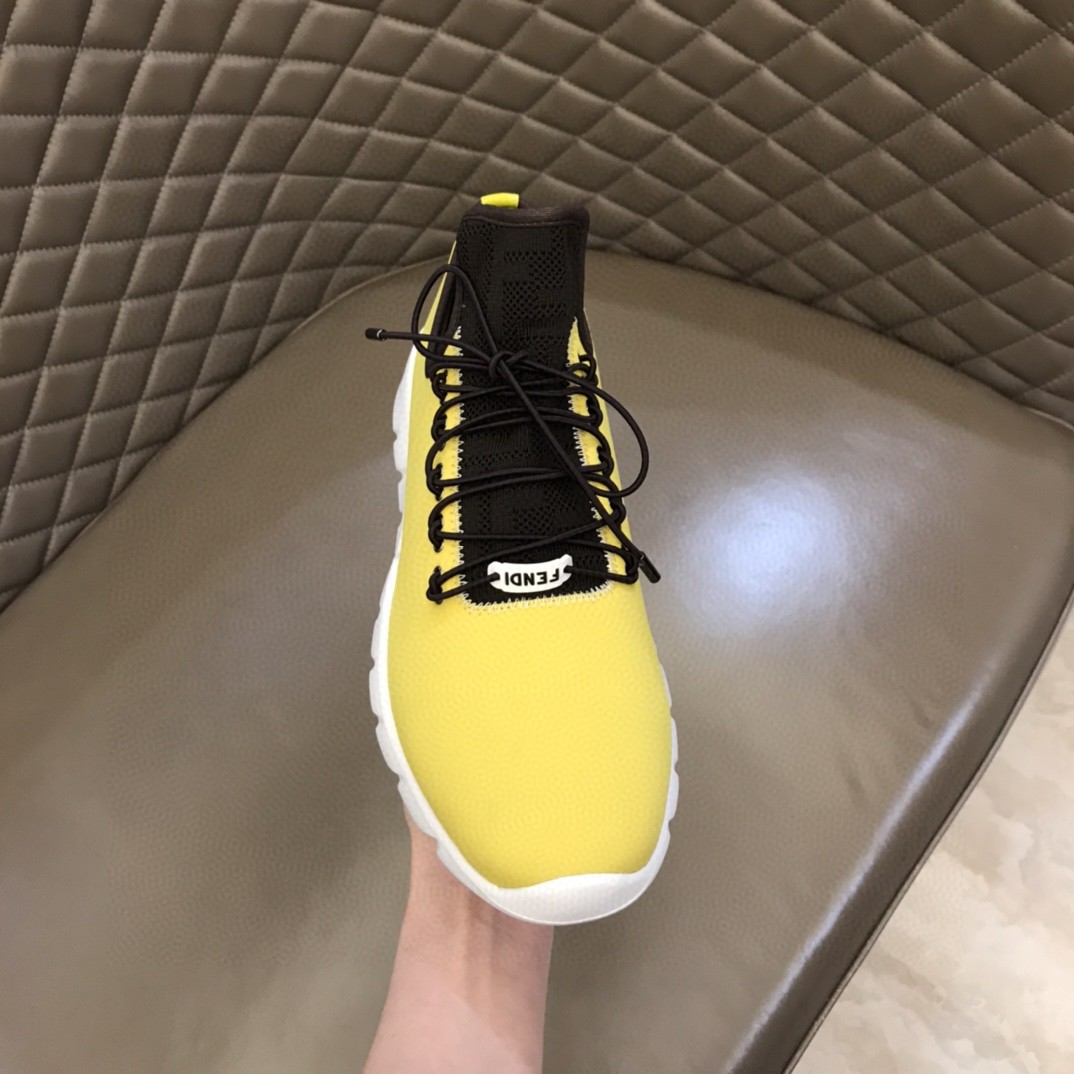 Fendi Force Low Tops Sneakers Light Yellow For Men
