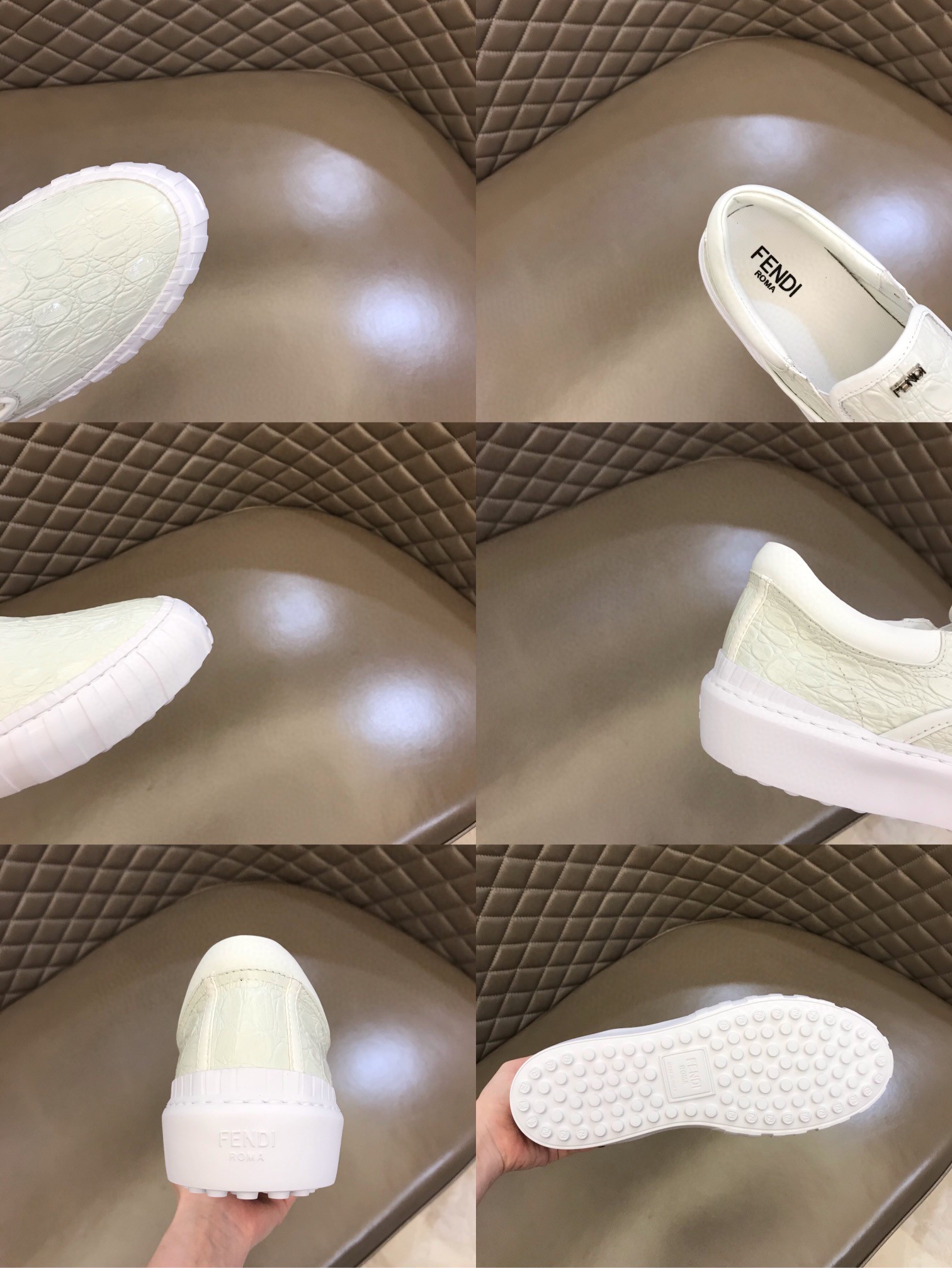 Fendi Force Slip On Sneakers White For Men 7E1454