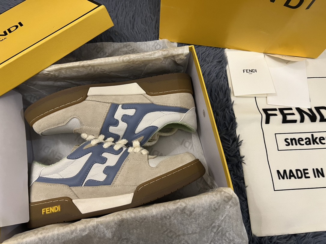 Fendi Match Low Tops Sneakers Grey For Men 7E1493