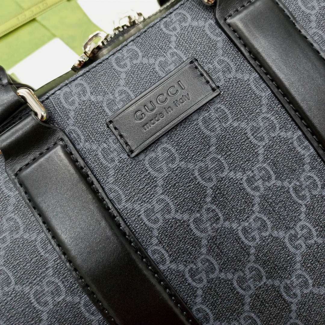 Gucci Black Briefcase GG Grey For Men 36cm / 12.2in 474135 K5RLN 1095 -
