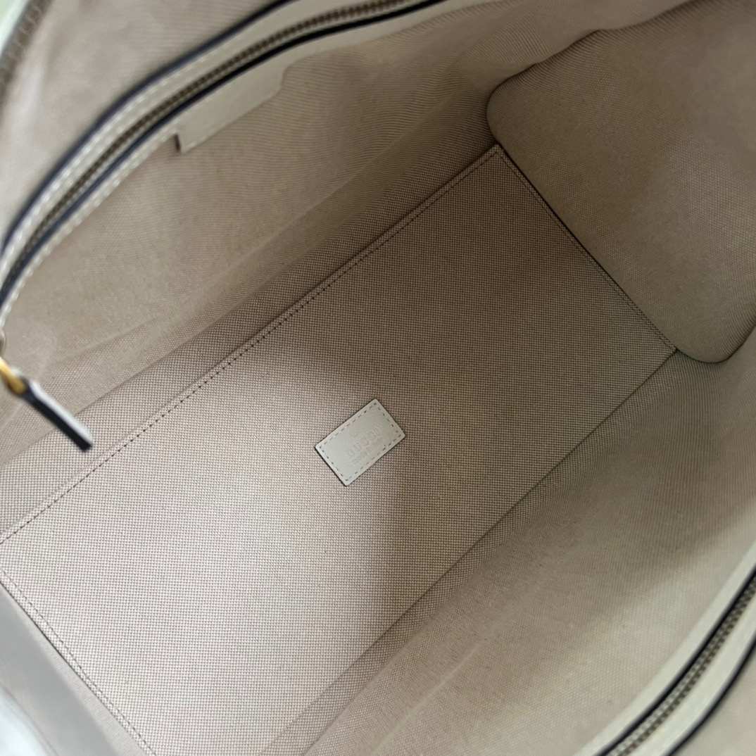 Gucci Double G-Detailed Smooth Medium Handbag Grey For Men 13.3 in/ 34 cm 