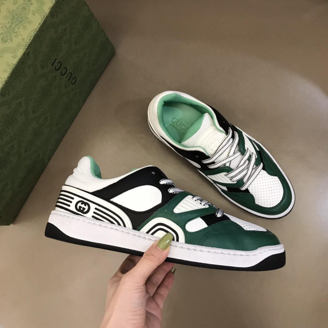 Gucci Men's Basket Sneaker Dark Green For Men 661308