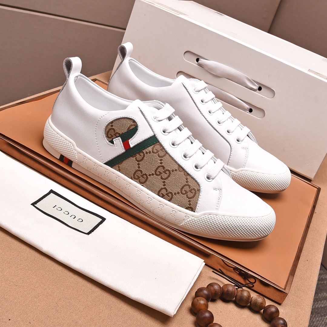Gucci Men's GG Sneaker With Web G White And Beige For Men