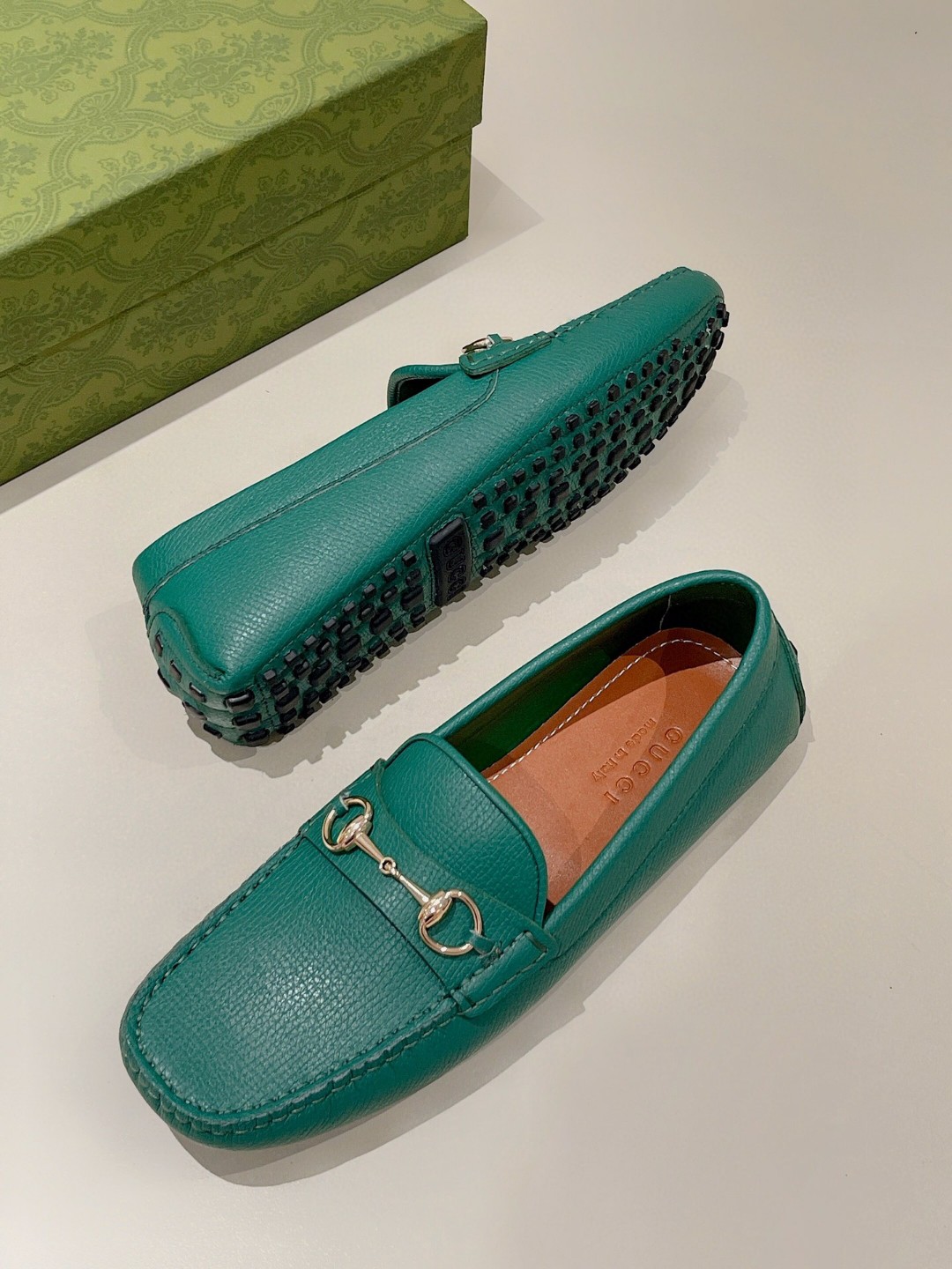Gucci Men's Horsebit Driver Green For Men 674254 UDU00 3120