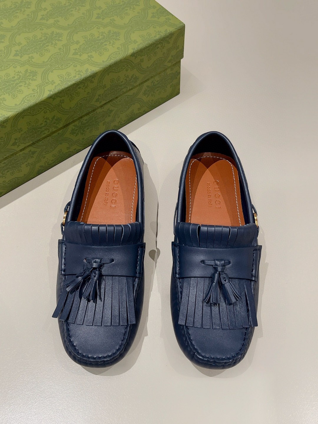 Gucci Men's Loafer With Driver Interlocking G Blue For Men 624699