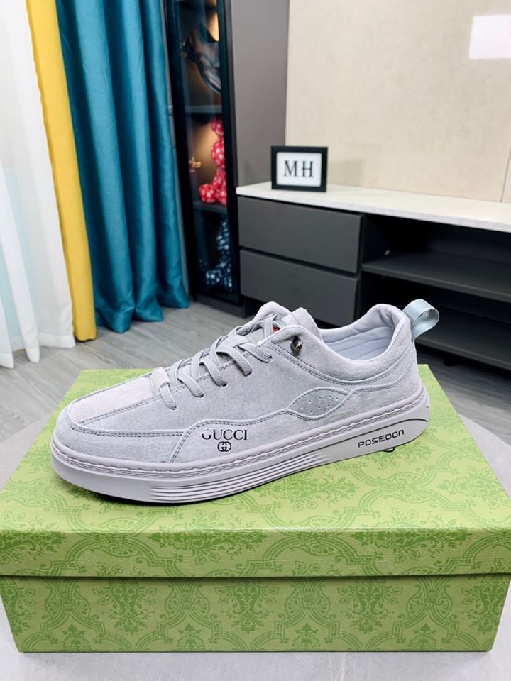 Gucci Men's Logo GG Gucci Sneakers With Posedon Gray For Men