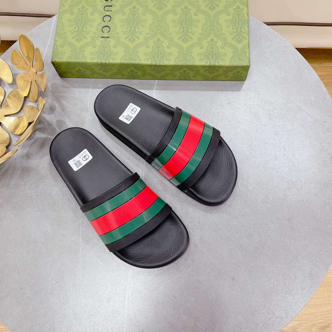 Gucci Men's Slide Sandal With Web Black For Men 407345