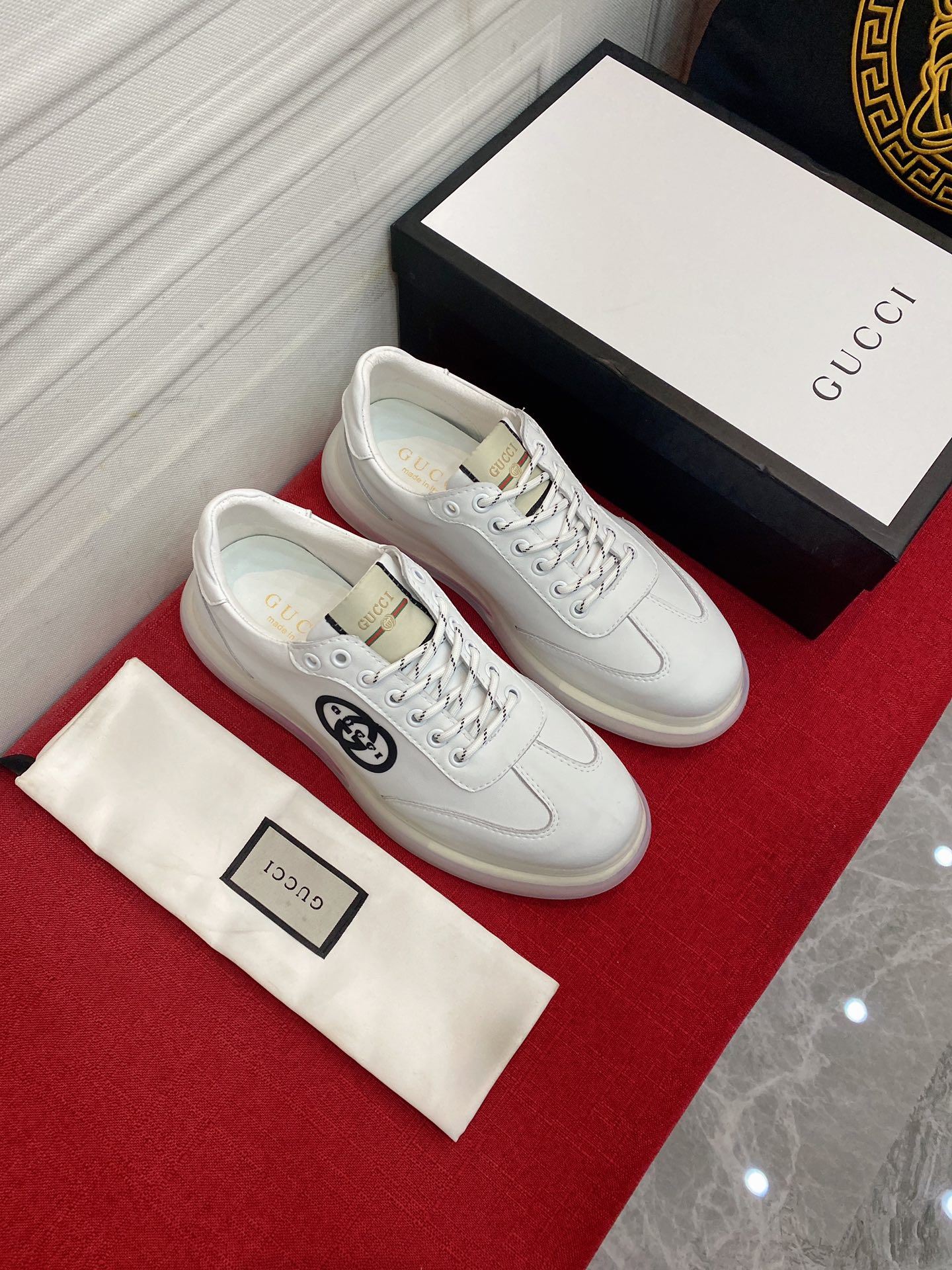 Gucci Men's Sneaker With GG Gucci Print White For Men