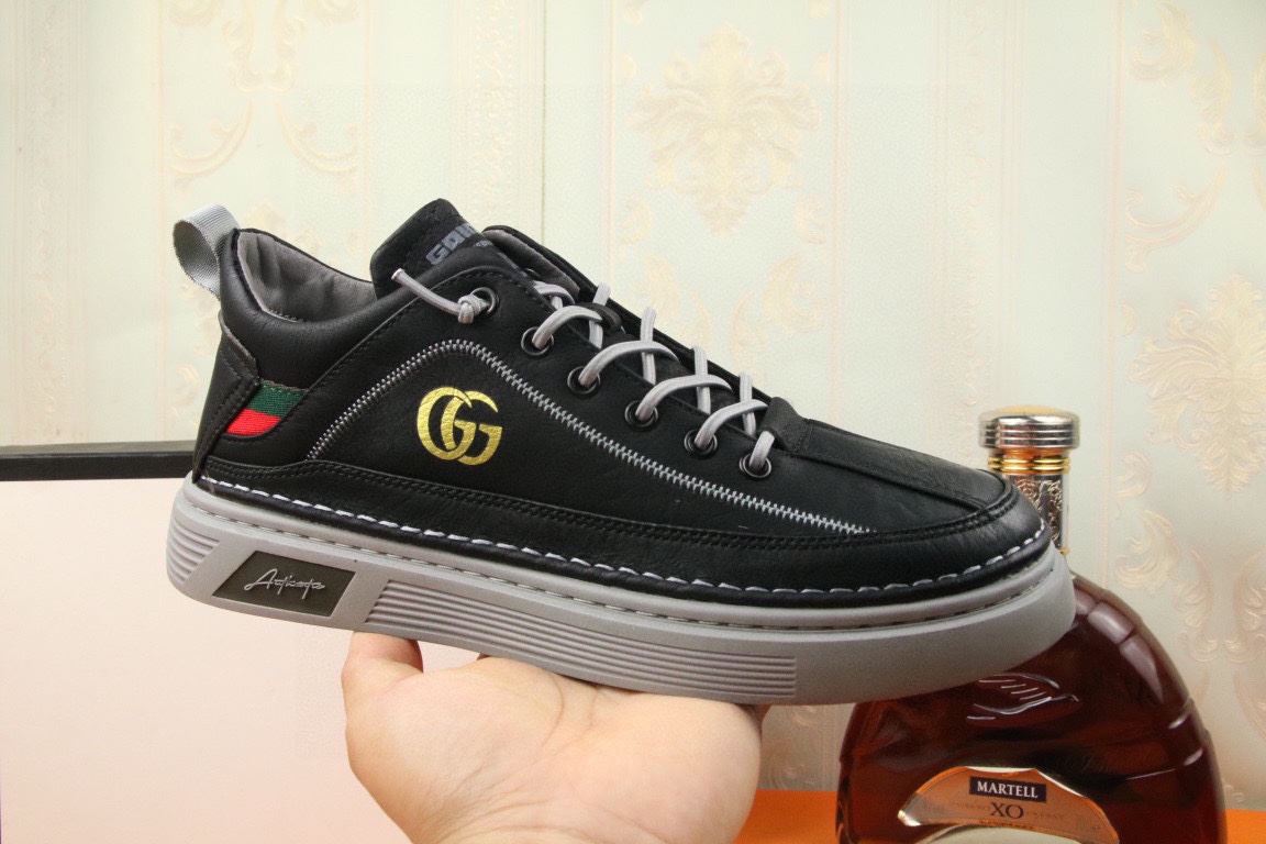 Gucci Men's Sneakers With Logo GG Gold Web Black For Men