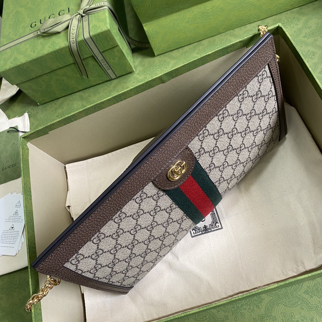 Gucci Ophidia Medium Shoulder Bag 13in/ 32.5cm Beige Ebony GG Supreme Canvas Gold Hardware For Women 503876 K05NG 8745